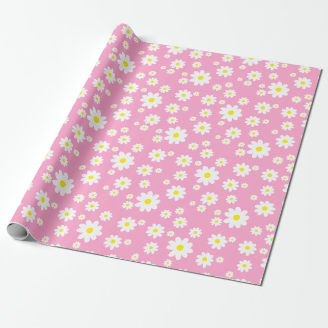 Cadeau Papier Motif à ressorts rose (Déroulé)