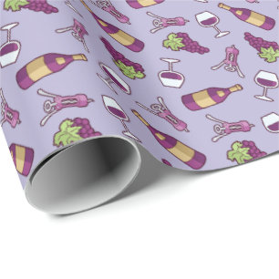 Cadeau Papier Motif à vin rouge