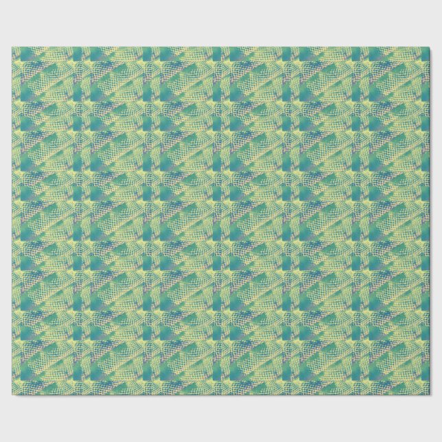 Cadeau Papier Motif Abstrait jaune vert violet (Couture)