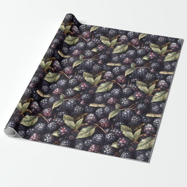 Cadeau Papier Motif Blackberry (Déroulé)