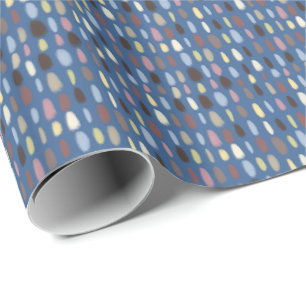 Cadeau Papier Motif bleu pointillé Abstrait