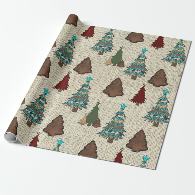 Cadeau Papier Motif de Noël occidental (Déroulé)