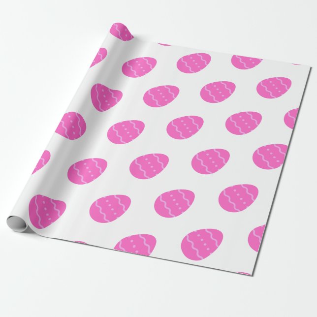 Cadeau Papier Motif d'écorce d'Oeuf de Pâques rose (Déroulé)