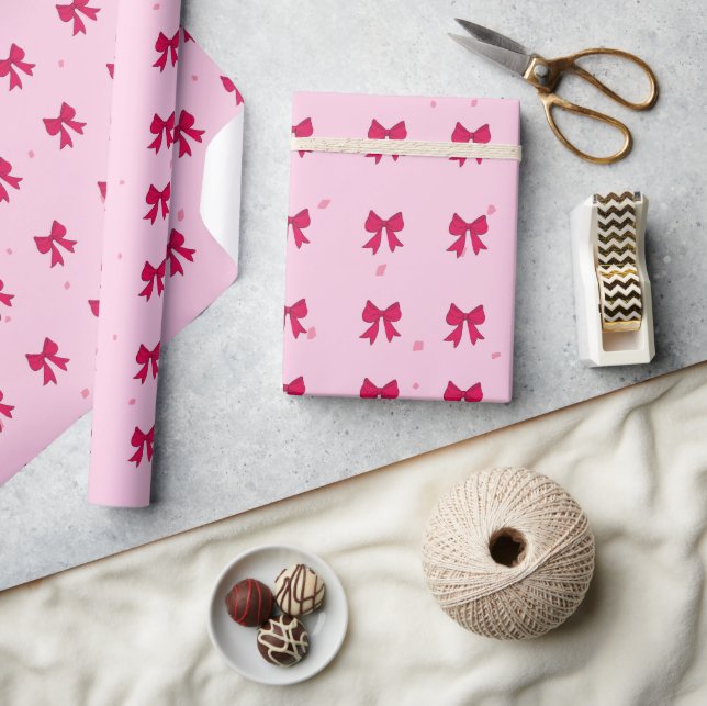 Cadeau Papier Motif d'enrobage de lignes rouges (Artisanat)