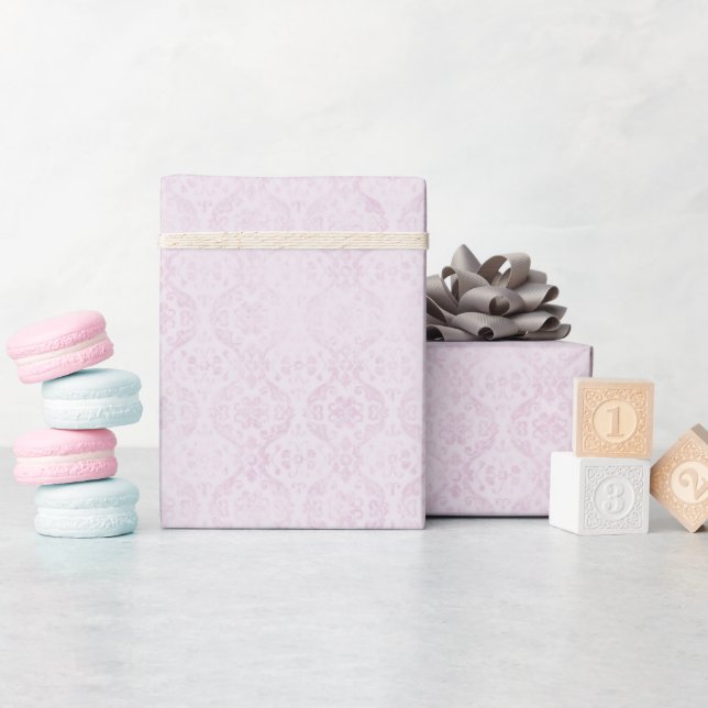 Cadeau Papier Motif d'enrobage de texture de Damas subtil (Baby Shower)
