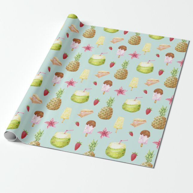 Cadeau Papier Motif d'été (Déroulé)