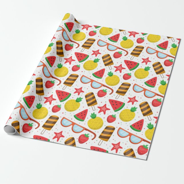 Cadeau Papier Motif d'été (Déroulé)
