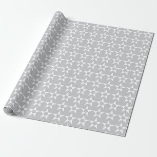 Cadeau Papier Motif Gris Star