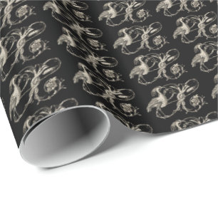 Cadeau Papier Motif Héron Blanc