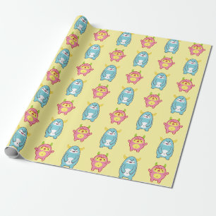 Cadeau Papier Motif Monster mignon
