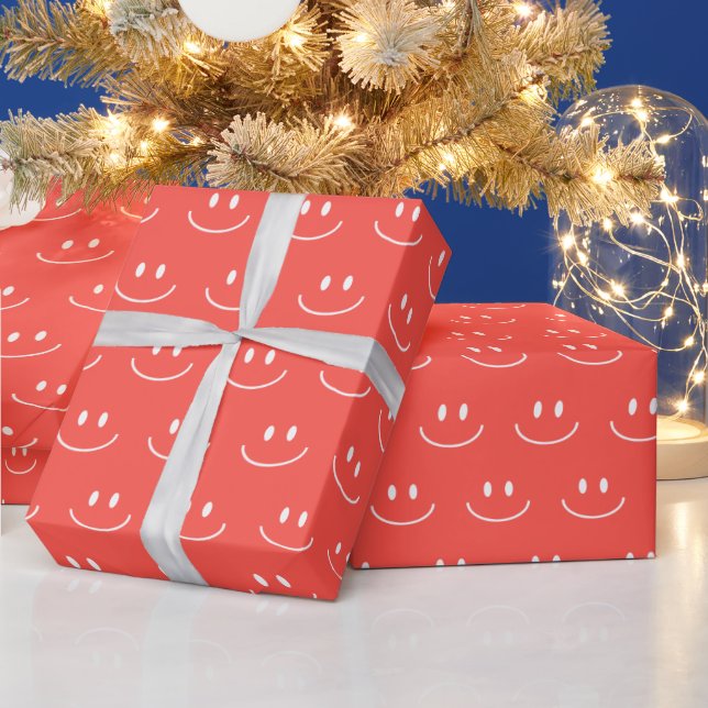 Cadeau Papier Motif rouge Smile (Vacances)