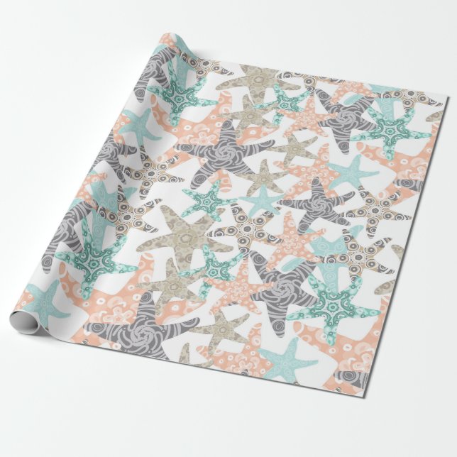 Cadeau Papier Motif sans écaille Starfish (Déroulé)