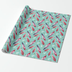 Cadeau Papier Motif transparent avec aquarelle