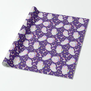 Cadeau Papier Motif Unicorn