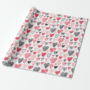 Cadeau Papier Motif Valentine Heart