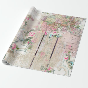 Cadeau Papier mural Vintage romantique Rose