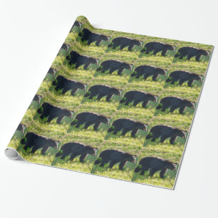 Cadeau Papier noir à enveloppement pour ours