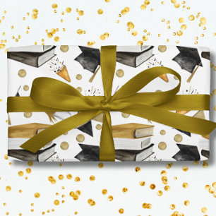 Cadeau Papier noir blanc et papier d'emballage or