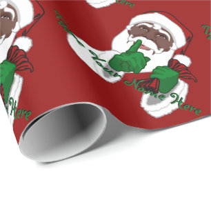 Cadeau Papier noir Père Noël papier papier de Noël person