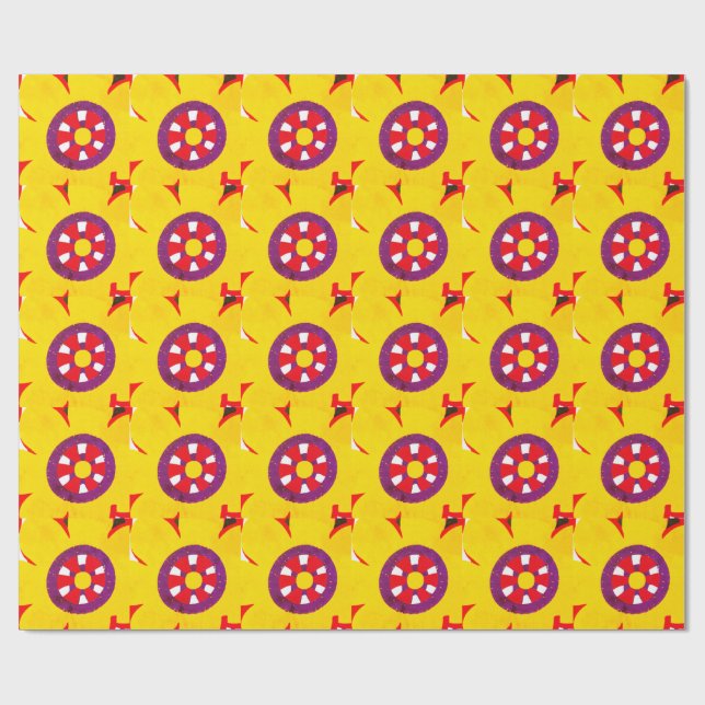 Cadeau Papier peint à fleurs rétro (Plat)