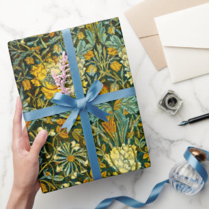 Cadeau Papier peint floral Chèvrefeuille Or de William Mo