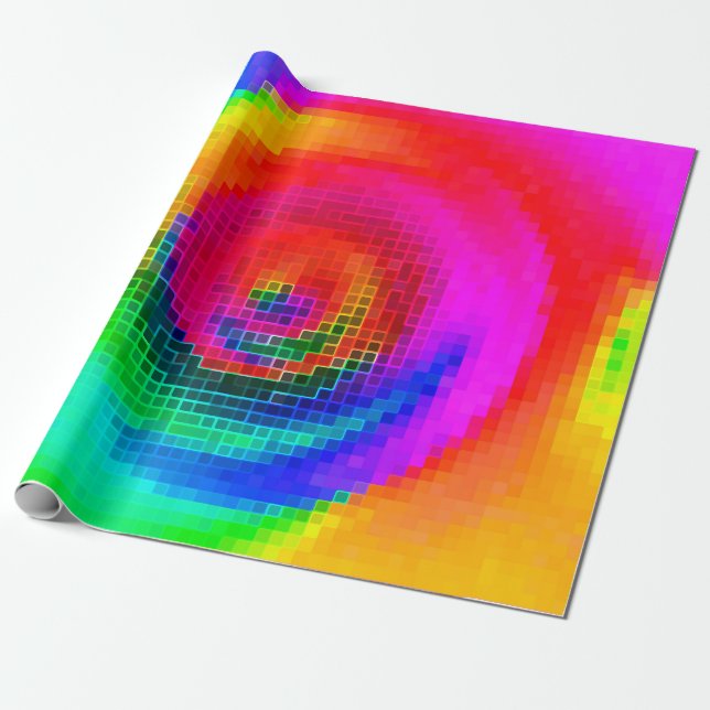 Cadeau Papier peint géométrique multicolore motif abstrai (Déroulé)