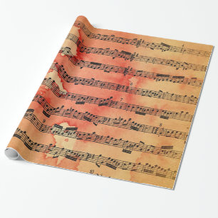 Cadeau Papier peint victorien de feuille de musique
