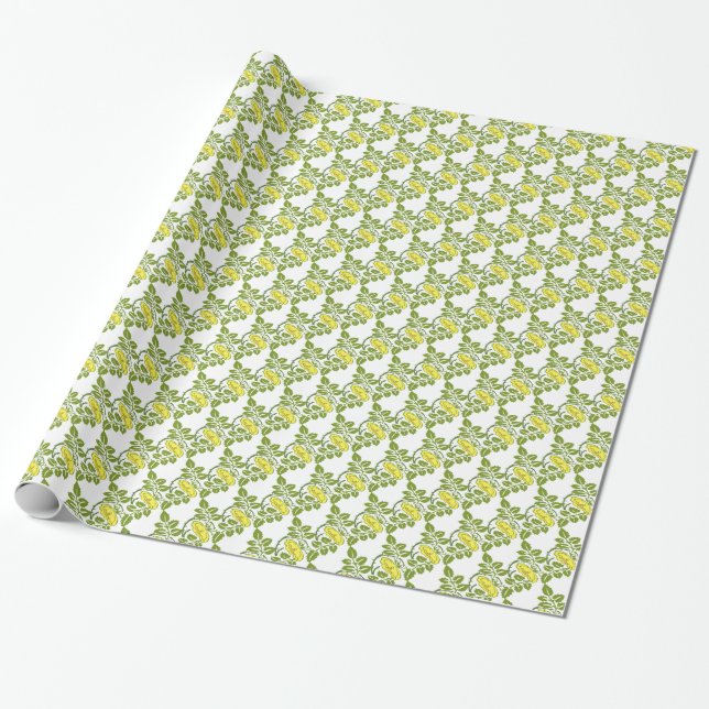 Cadeau Papier peint vintage Floral Buttercup damassé (Déroulé)