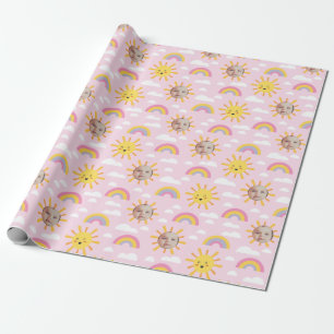 Cadeau Papier photo personnalisé Pink Happy Sun et Sky