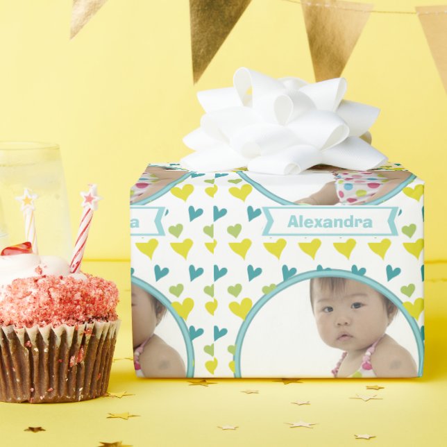 Cadeau Papier photo pour bébé personnalisé (Fête d'anniversaire)