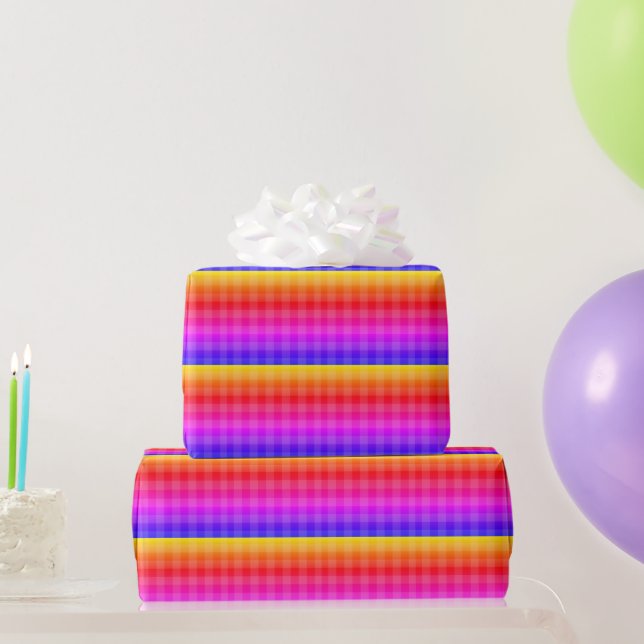 Cadeau Papier plissé bleu rose violet rouge orange jaune (Cadeaux de fête)