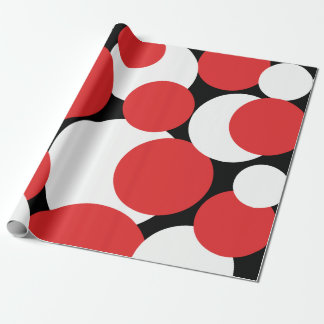Cadeau Papier Pois noir, blanc et rouge