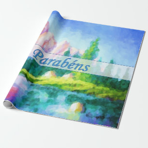 Cadeau Papier portugais d'enveloppe de montagne de rose