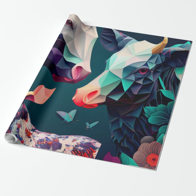 Cadeau Papier Poster de animal élégant (Déroulé)