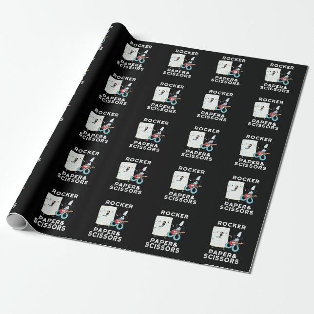Cadeau Papier Rocker Et Ciseaux Drôle Jeu Jeu Pun Dark BG (Déroulé)
