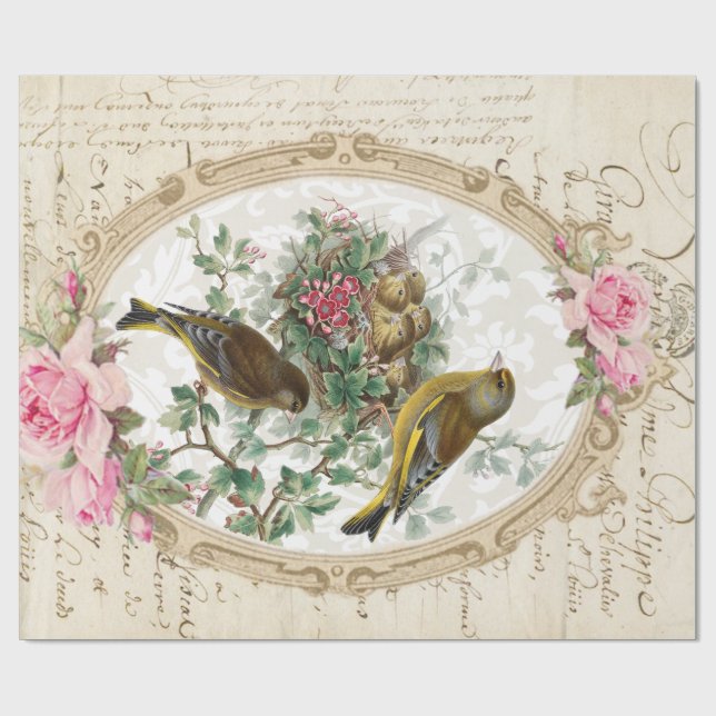 Cadeau Papier rose 30" des éphémères 60lb Decoupage de (Plat)