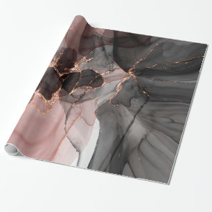 CADEAU PAPIER ROSE FLOTTANT ROSE NOIR LUXE