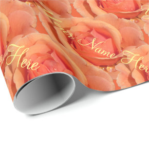 Cadeau Papier Rose orange Papier Rose romantique
