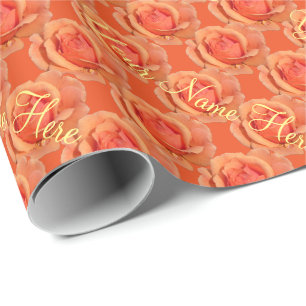 Cadeau Papier Rose orange Papier Rose romantique