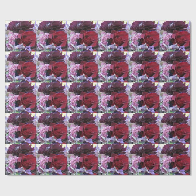 Cadeau Papier Rose rouge Velvet (Plat)