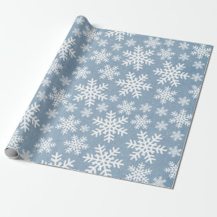 Cadeau Papier Snowflake Blue Holiday Motif d'hiver