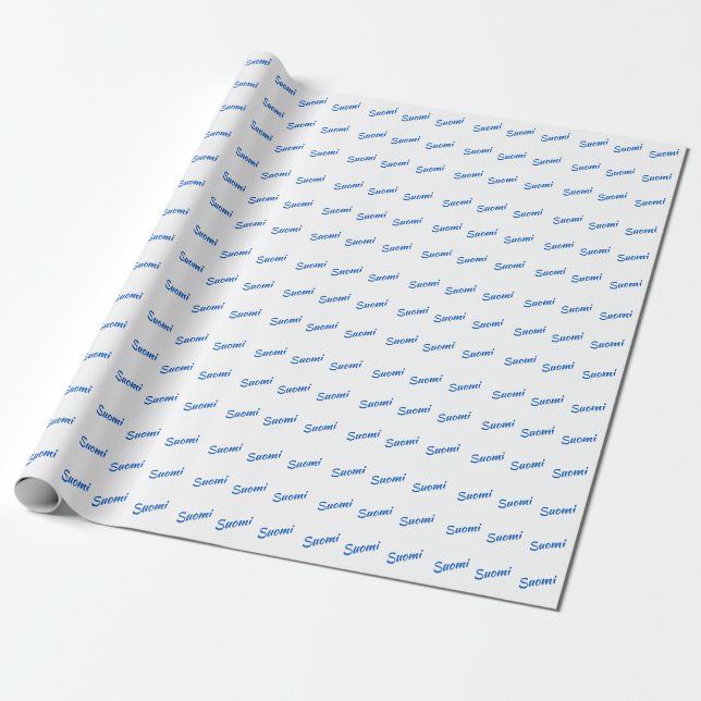 Cadeau Papier Suomi Finlandais (Petit; Suomi Blanc) (Déroulé)