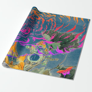 CADEAU PAPIER TIGER ET FLEURS JAPONAISES
