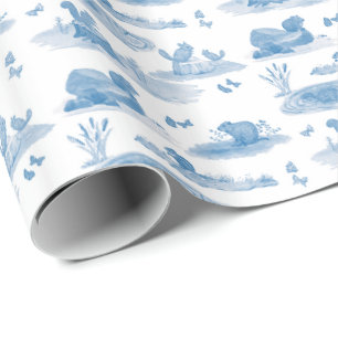 Cadeau Papier toile de fond rongeurs (Bleu ardoise)