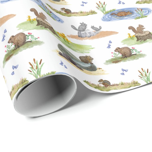 Cadeau Papier toile de rongeurs (Couleurs originales)  (Coin rond)