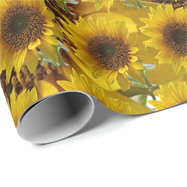 Cadeau Papier tournesol enveloppant mat (Coin rond)