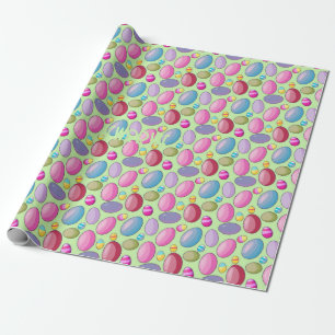 Cadeau Papier vert à Motif d'oeuf de Pâques mignonne