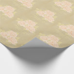 Cadeau Papier vieux rose romantique vintage<br><div class="desc">Papier d'emballage de cadeau de mariage élégant et luxueux présentant un bouquet charmant de roses vintage en nuances de rose pêche pâle sur un fond de papier beige clair brun doré vieilli.</div>