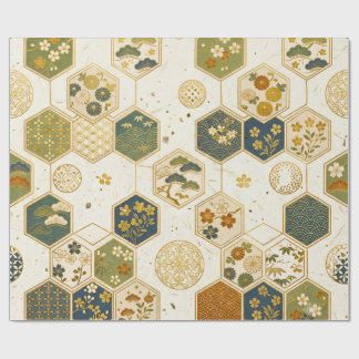 Cadeau Papier Washi Japonais Motif Hexagonal | Sans Coutu