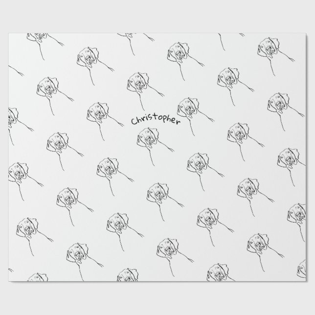 Cadeau Papier Weimaraner personnalisé (Plat)